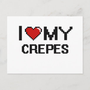 Ich Liebe mein Crepes digitales Design Postkarte
