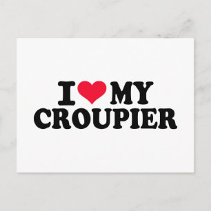 Ich Liebe mein Croupier Postkarte