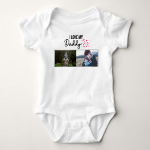 ICH LIEBE MEIN DADDY BABY SCHLIESSEN CUSTOM-FOTO BABY STRAMPLER