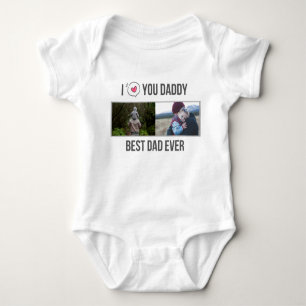 ICH LIEBE MEIN DADDY BABY SCHLIESSEN CUSTOM-FOTO BABY STRAMPLER