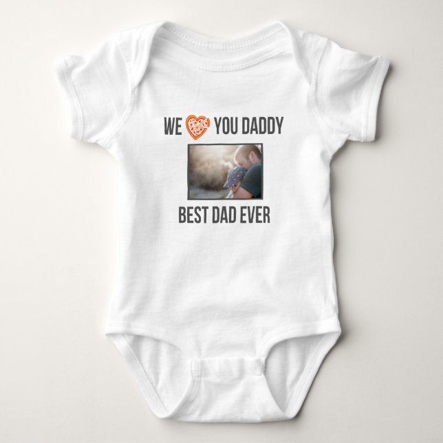 ICH LIEBE MEIN DADDY BABY SCHLIESSEN CUSTOM-FOTO BABY STRAMPLER (Vorderseite)