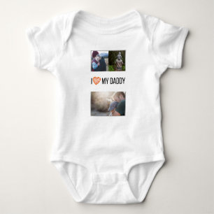 ICH LIEBE MEIN DADDY BABY SCHLIESSEN CUSTOM-FOTO BABY STRAMPLER