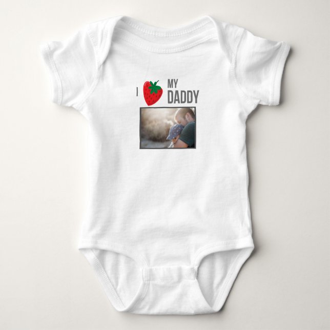 ICH LIEBE MEIN DADDY BABY SCHLIESSEN CUSTOM-FOTO BABY STRAMPLER (Vorderseite)