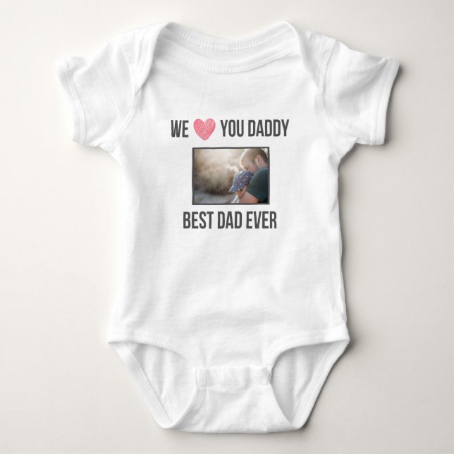 ICH LIEBE MEIN DADDY BABY SCHLIESSEN CUSTOM-FOTO BABY STRAMPLER (Vorderseite)