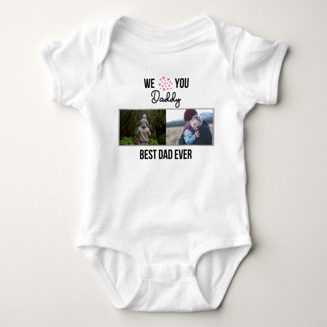 ICH LIEBE MEIN DADDY BABY SCHLIESSEN CUSTOM-FOTO BABY STRAMPLER (Vorderseite)