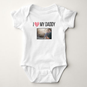 ICH LIEBE MEIN DADDY BABY SCHLIESSEN CUSTOM-FOTO BABY STRAMPLER
