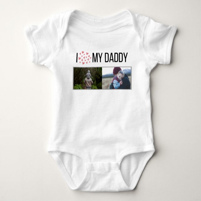 ICH LIEBE MEIN DADDY BABY SCHLIESSEN CUSTOM-FOTO BABY STRAMPLER (Vorderseite)