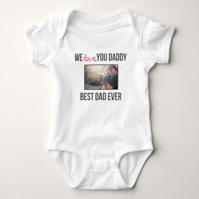 ICH LIEBE MEIN DADDY BABY SCHLIESSEN CUSTOM-FOTO BABY STRAMPLER (Vorderseite)