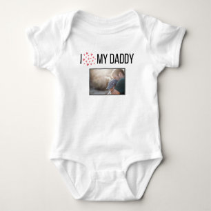ICH LIEBE MEIN DADDY BABY SCHLIESSEN CUSTOM-FOTO BABY STRAMPLER