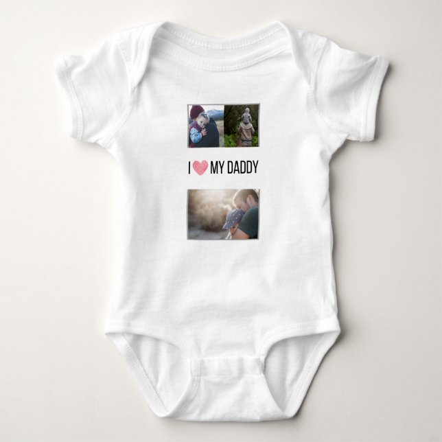 ICH LIEBE MEIN DADDY BABY SCHLIESSEN CUSTOM-FOTO BABY STRAMPLER (Vorderseite)