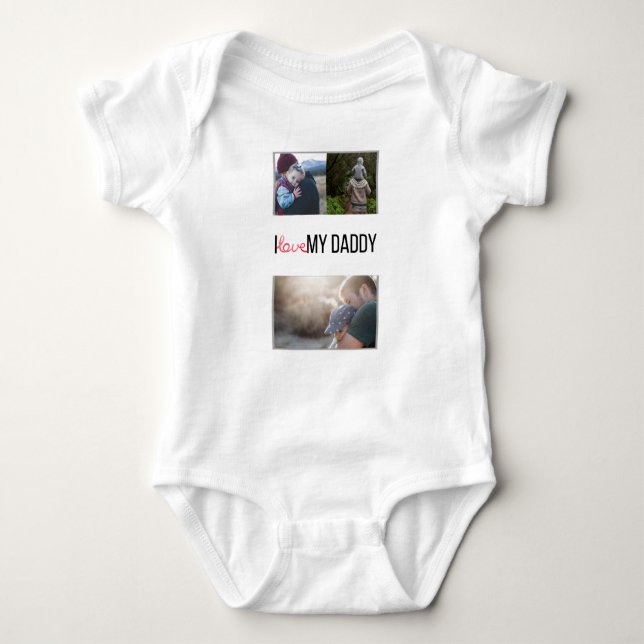 ICH LIEBE MEIN DADDY BABY SCHLIESSEN CUSTOM-FOTO BABY STRAMPLER (Vorderseite)
