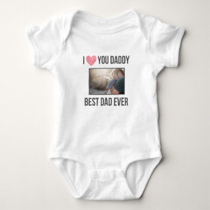 ICH LIEBE MEIN DADDY BABY SCHLIESSEN CUSTOM-FOTO BABY STRAMPLER