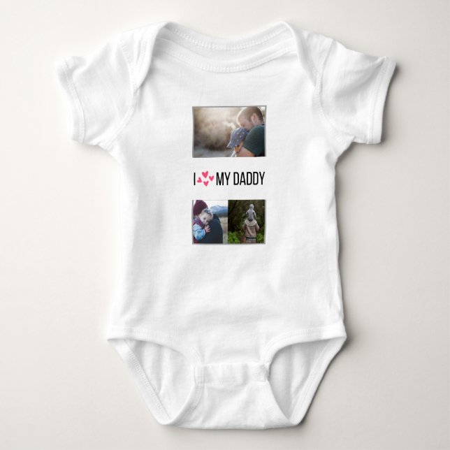 ICH LIEBE MEIN DADDY BABY SCHLIESSEN CUSTOM-FOTO BABY STRAMPLER (Vorderseite)
