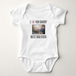 ICH LIEBE MEIN DADDY BABY SCHLIESSEN CUSTOM-FOTO BABY STRAMPLER