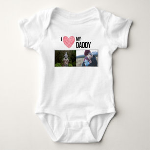 ICH LIEBE MEIN DADDY BABY SCHLIESSEN CUSTOM-FOTO BABY STRAMPLER