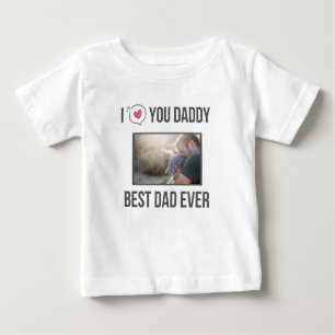 ICH LIEBE MEIN DADDY BABY SCHLIESSEN CUSTOM-FOTO BABY T-SHIRT