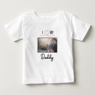 ICH LIEBE MEIN DADDY BABY SCHLIESSEN CUSTOM-FOTO BABY T-SHIRT
