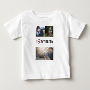ICH LIEBE MEIN DADDY BABY SCHLIESSEN CUSTOM-FOTO BABY T-SHIRT