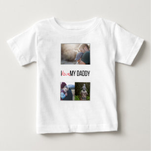 ICH LIEBE MEIN DADDY BABY SCHLIESSEN CUSTOM-FOTO BABY T-SHIRT