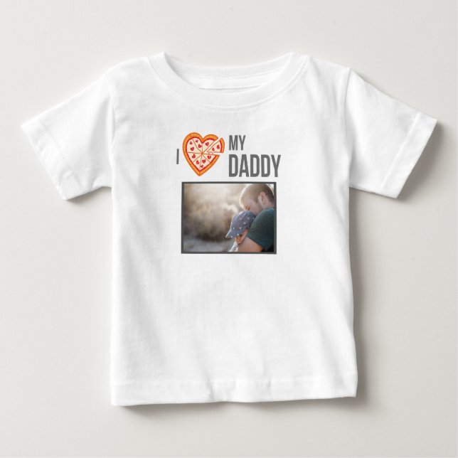 ICH LIEBE MEIN DADDY BABY SCHLIESSEN CUSTOM-FOTO BABY T-SHIRT (Vorderseite)