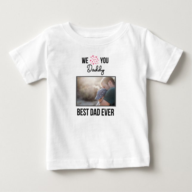 ICH LIEBE MEIN DADDY BABY SCHLIESSEN CUSTOM-FOTO BABY T-SHIRT (Vorderseite)