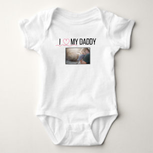 ICH LIEBE MEIN DADDY BABY SCHLIESSEN CUSTOM-FOTO STRAMPLER