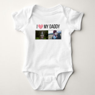 ICH LIEBE MEIN DADDY BABY SCHLIESSEN CUSTOM-FOTO STRAMPLER
