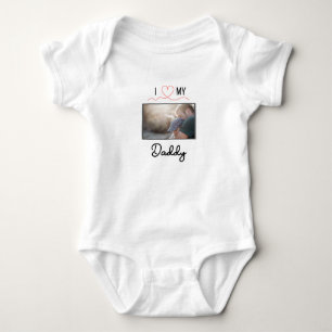 ICH LIEBE MEIN DADDY BABY SCHLIESSEN CUSTOM-FOTO STRAMPLER