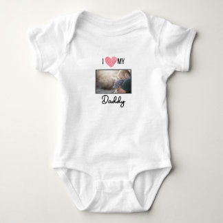 ICH LIEBE MEIN DADDY BABY SCHLIESSEN CUSTOM-FOTO STRAMPLER
