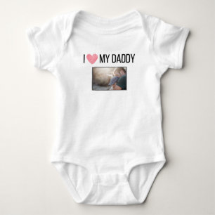 ICH LIEBE MEIN DADDY BABY SCHLIESSEN CUSTOM-FOTO STRAMPLER