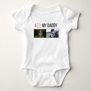 ICH LIEBE MEIN DADDY BABY SCHLIESSEN CUSTOM-FOTO STRAMPLER