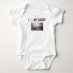 ICH LIEBE MEIN DADDY BABY SCHLIESSEN CUSTOM-FOTO STRAMPLER