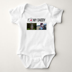 ICH LIEBE MEIN DADDY BABY SCHLIESSEN CUSTOM-FOTO STRAMPLER