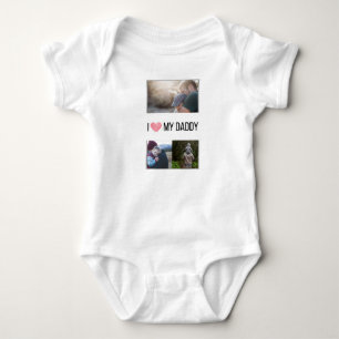 ICH LIEBE MEIN DADDY BABY SCHLIESSEN CUSTOM-FOTO STRAMPLER