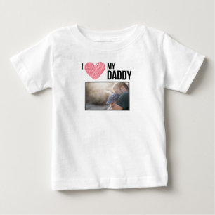 ICH LIEBE MEIN DADDY BABY SCHLIESSEN CUSTOM-FOTO T-SHIRT