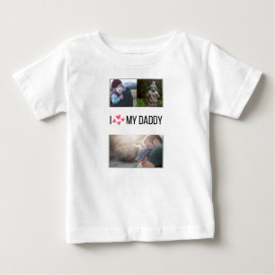 ICH LIEBE MEIN DADDY BABY SCHLIESSEN CUSTOM-FOTO T-SHIRT