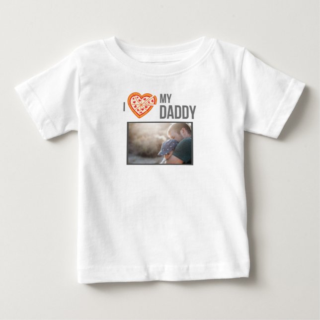 ICH LIEBE MEIN DADDY BABY SCHLIESSEN CUSTOM-FOTO T-SHIRT (Vorderseite)
