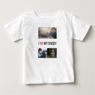 ICH LIEBE MEIN DADDY BABY SCHLIESSEN CUSTOM-FOTO T-SHIRT
