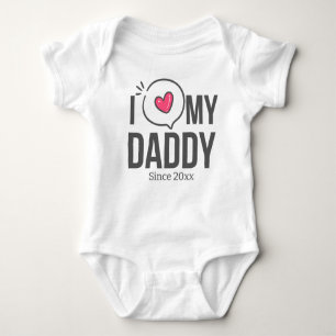 ICH LIEBE MEIN DADDY BABY SCHLIESSEN CUSTOM TEXT BABY STRAMPLER