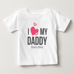 ICH LIEBE MEIN DADDY BABY SCHLIESSEN CUSTOM TEXT BABY T-SHIRT