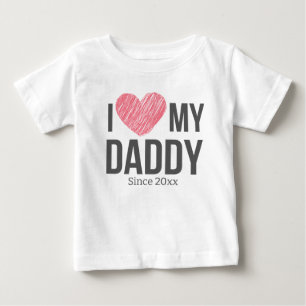 ICH LIEBE MEIN DADDY BABY SCHLIESSEN CUSTOM TEXT T-SHIRT