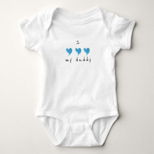 Ich Liebe mein Daddy Blue Heart Baby Strampler