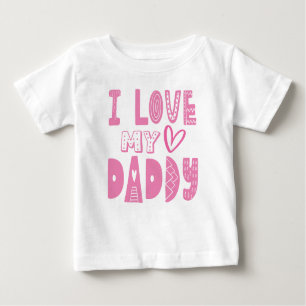 Ich Liebe mein Daddy Heart Pink Typografie Baby T-shirt