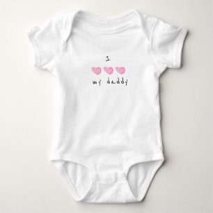 Ich Liebe mein Daddy Pink Herz Baby Strampler
