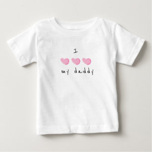 Ich Liebe mein Daddy Pink Herz Baby T-shirt