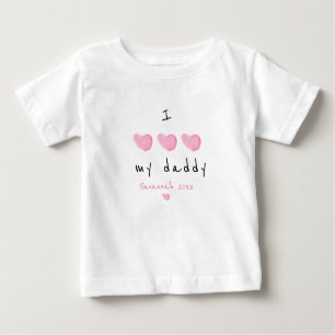 Ich Liebe mein Daddy Pink Herz Custom Baby T-shirt