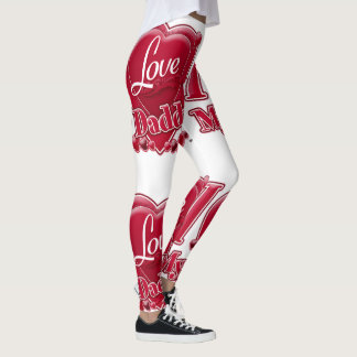 Ich Liebe mein Daddy Red Hearts Leggings