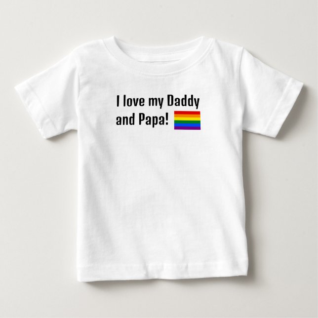 Ich Liebe mein Daddy und Papa Pride Flag T-Shirt (Vorderseite)