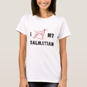 Ich liebe mein dalmatinisch geflecktes Hund Grafik T-Shirt