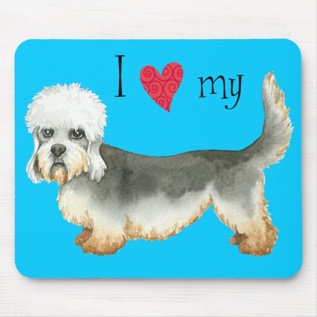 Ich Liebe mein Dandie Dinmont Terrier Mousepad (Vorne)
